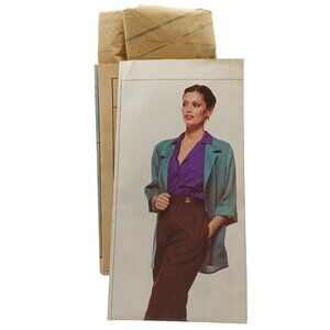 UNCUT Vintage Sewing PATTERN Vogue 2136, Ladies 1980s Jacket Shirt and Pants